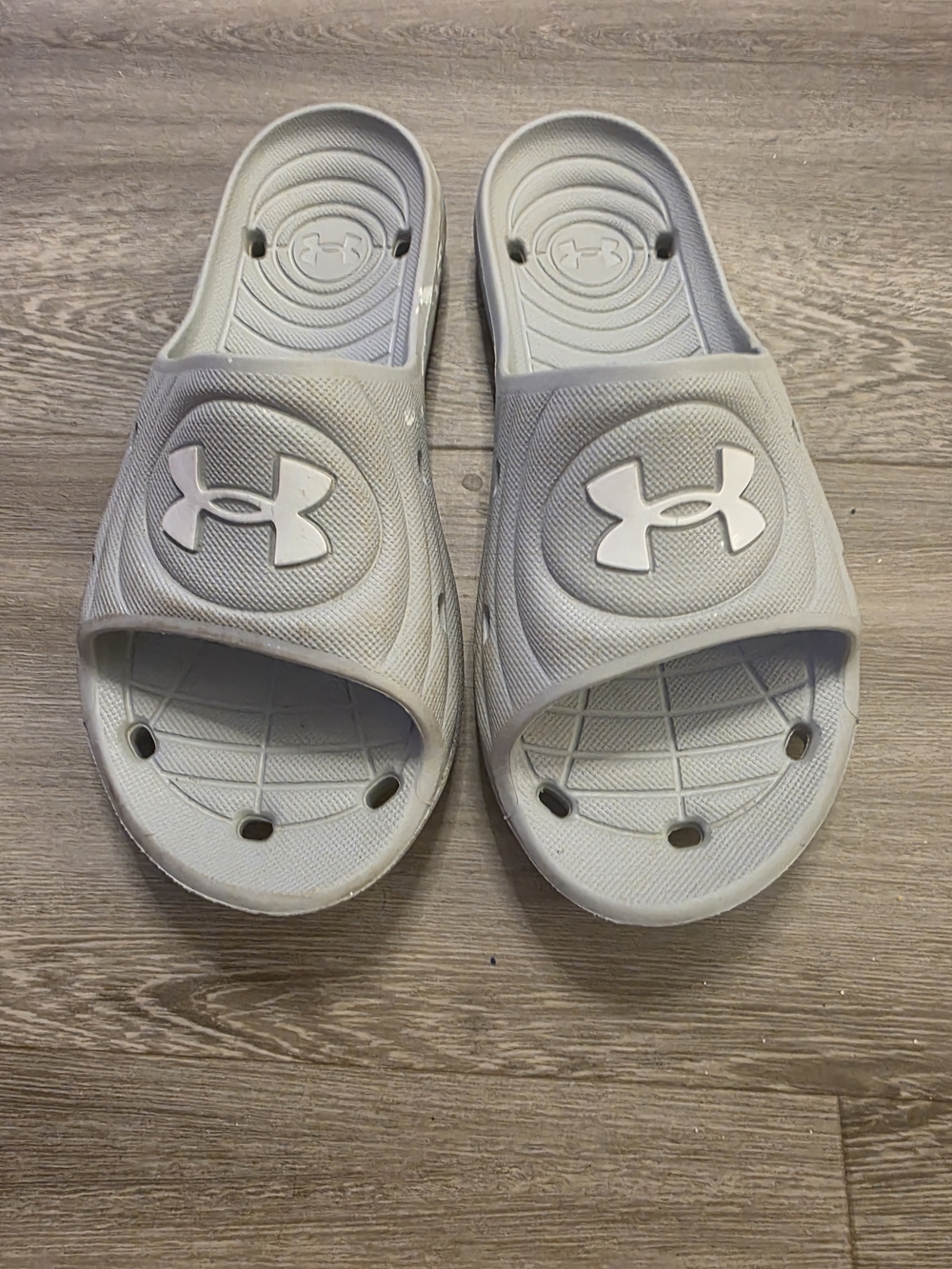 Under Armour Kids White Slide Sandals with Logo